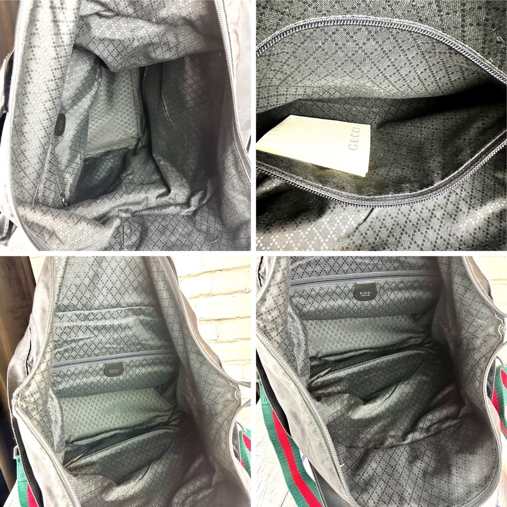 GUCCI black leather and nylon travel over-night crossbody bag LIKE NEW - Picture 13 of 16